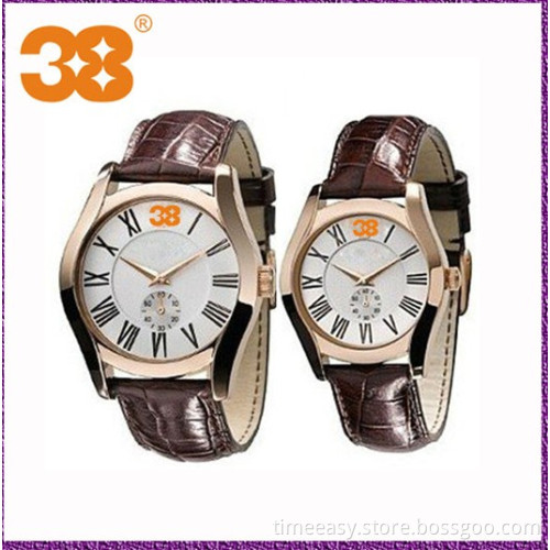 2014 Fashion Quartz Lovers Watches with Leather Strap and Stainless Steel Case in Shenzhen Guangdong China